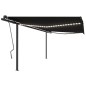 Tenda da Sole Retrattile Manuale con LED 4,5x3 m Antracite Tenda da Sole Retrattile Manuale con LED 4,5x3 m Antracite