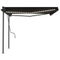 Tenda da Sole Retrattile Manuale con LED 4,5x3 m Antracite Tenda da Sole Retrattile Manuale con LED 4,5x3 m Antracite