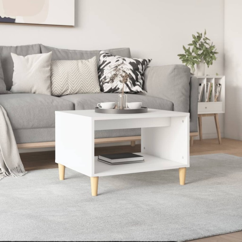 vidaXL Tavolino da Salotto Bianco 60x50x40 cm in Legno Multistrato vidaXL Tavolino da Salotto Bianco 60x50x40 cm in Legno Multistrato