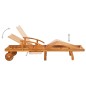 vidaXL Lettino Prendisole 2pz con Tavolo e Cuscini Massello d'Acacia vidaXL Lettino Prendisole 2pz con Tavolo e Cuscini Massello d'Acacia
