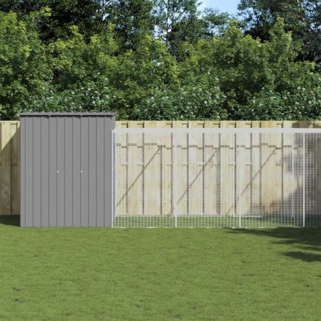 vidaXL Pollaio Area Corsa Grigio Chiaro 165x1271x181cm Acciaio Zincato