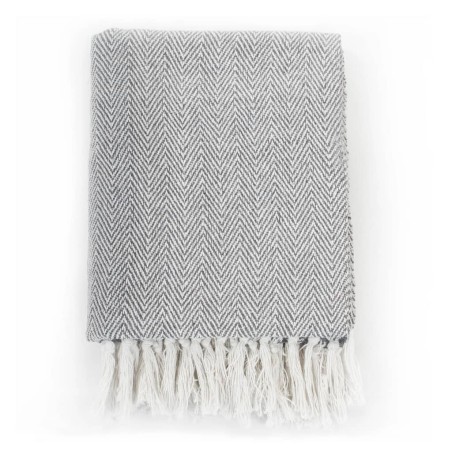 vidaXL Copriletto in Cotone a Spina di Pesce 220x250 cm Grigio