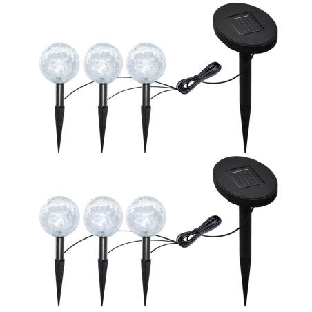 vidaXL Lampade LED da Giardino 6 pz con Picchetti e Pannelli Solari 