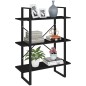 vidaXL Libreria a 3 Ripiani Nera 80x30x105 cm in Massello di Pino vidaXL Libreria a 3 Ripiani Nera 80x30x105 cm in Massello di Pino
