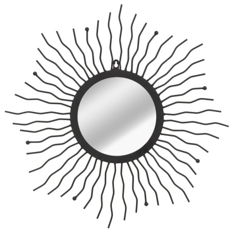 Specchio da Parete per Giardino a Raggiera 60 cm Nero
