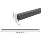 vidaXL Pali per Recinzione da Giardino 40 pz Grigi 240 cm in Acciaio vidaXL Pali per Recinzione da Giardino 40 pz Grigi 240 cm in Acciaio