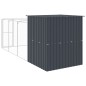 vidaXL Casetta Cani con Corsa Antracite 165x455x181 cm Acciaio Zincato