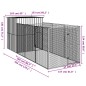 vidaXL Casetta Cani con Corsa Antracite 165x455x181 cm Acciaio Zincato