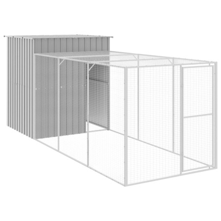 vidaXL Pollaio Area Corsa Grigio Chiaro 165x455x181 cm Acciaio Zincato
