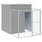 vidaXL Casetta Cani Corsa Grigio Chiaro 165x455x181 cm Acciaio Zincato