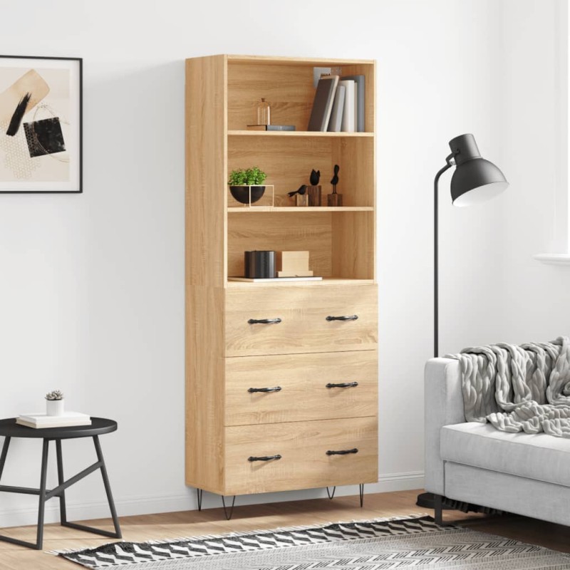 vidaXL Credenza Rovere Sonoma 69,5x34x180 cm in Legno Multistrato vidaXL Credenza Rovere Sonoma 69,5x34x180 cm in Legno Multistrato