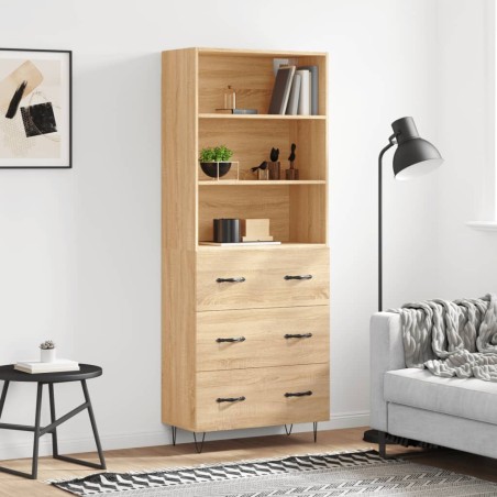 vidaXL Credenza Rovere Sonoma 69,5x34x180 cm in Legno Multistrato