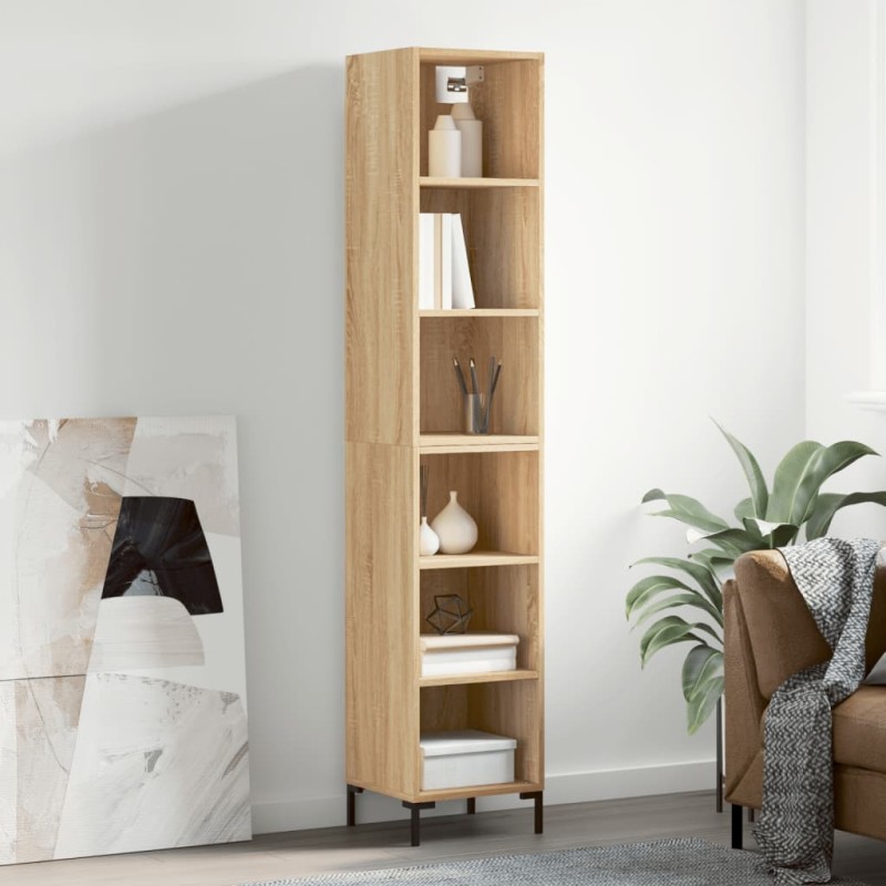 vidaXL Credenza Rovere Sonoma 34,5x32,5x180 cm in Legno Multistrato vidaXL Credenza Rovere Sonoma 34,5x32,5x180 cm in Legno Multistrato