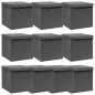 vidaXL Scatole Portaoggetti con Coperchi 10pz Grigi 32x32x32cm Tessuto vidaXL Scatole Portaoggetti con Coperchi 10pz Grigi 32x32x32cm Tessuto