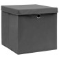 vidaXL Scatole Portaoggetti con Coperchi 10pz Grigi 32x32x32cm Tessuto vidaXL Scatole Portaoggetti con Coperchi 10pz Grigi 32x32x32cm Tessuto