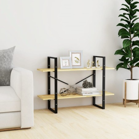 vidaXL Libreria a 2 Ripiani 100x30x70 cm in Massello di Pino