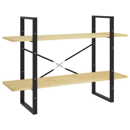 vidaXL Libreria a 2 Ripiani 100x30x70 cm in Massello di Pino