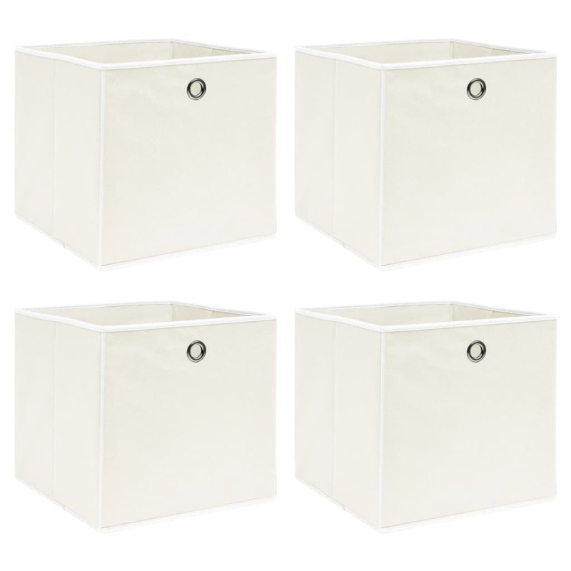 vidaXL Scatole Portaoggetti 4pz Bianche 32x32x32 cm Tessuto vidaXL Scatole Portaoggetti 4pz Bianche 32x32x32 cm Tessuto