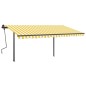 vidaXL Tenda Automatica con Sensore Vento LED 4x3,5 m Gialla e Bianca