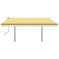 vidaXL Tenda Automatica con Sensore Vento LED 4x3,5 m Gialla e Bianca