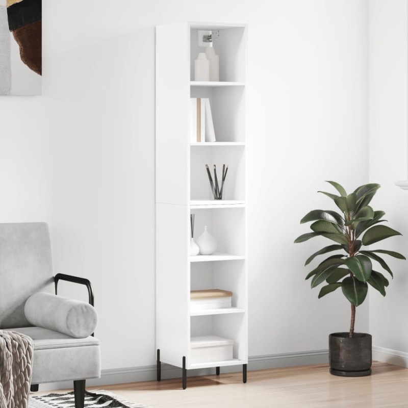 vidaXL Credenza Bianca 34,5x32,5x180 cm in Legno Multistrato vidaXL Credenza Bianca 34,5x32,5x180 cm in Legno Multistrato