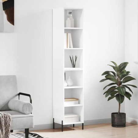 vidaXL Credenza Bianca 34,5x32,5x180 cm in Legno Multistrato