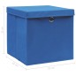 vidaXL Scatole Portaoggetti con Coperchi 10pz Blu 32x32x32 cm Tessuto vidaXL Scatole Portaoggetti con Coperchi 10pz Blu 32x32x32 cm Tessuto