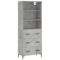vidaXL Credenza Grigio Cemento 69,5x34x180 cm in Legno Multistrato vidaXL Credenza Grigio Cemento 69,5x34x180 cm in Legno Multistrato
