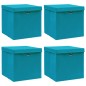 vidaXL Scatole con Coperchi 4pz Azzurre 32x32x32 cm Tessuto vidaXL Scatole con Coperchi 4pz Azzurre 32x32x32 cm Tessuto