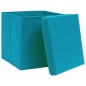 vidaXL Scatole con Coperchi 4pz Azzurre 32x32x32 cm Tessuto vidaXL Scatole con Coperchi 4pz Azzurre 32x32x32 cm Tessuto