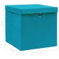 vidaXL Scatole con Coperchi 4pz Azzurre 32x32x32 cm Tessuto vidaXL Scatole con Coperchi 4pz Azzurre 32x32x32 cm Tessuto