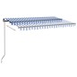 Tenda Automatica con Sensore Vento e LED 450x300 cm Blu Bianca Tenda Automatica con Sensore Vento e LED 450x300 cm Blu Bianca