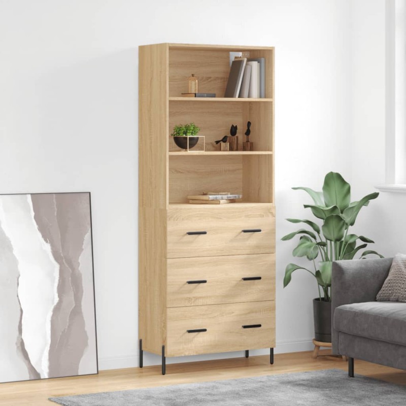 vidaXL Credenza Rovere Sonoma 69,5x34x180 cm in Legno Multistrato vidaXL Credenza Rovere Sonoma 69,5x34x180 cm in Legno Multistrato