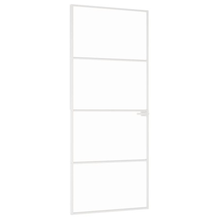 vidaXL Porta Interna Bianca 83x201,5 cm Vetro Temperato Alluminio Slim