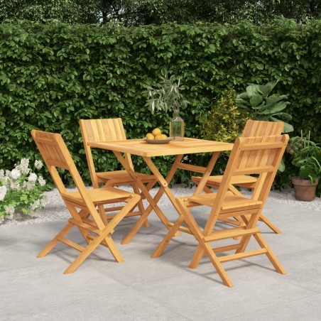 vidaXL Set da Pranzo per Giardino 5 pz in Legno Massello di Teak