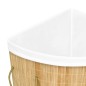 vidaXL Cesto Portabiancheria Angolare in Bambù 60 L vidaXL Cesto Portabiancheria Angolare in Bambù 60 L