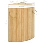 vidaXL Cesto Portabiancheria Angolare in Bambù 60 L vidaXL Cesto Portabiancheria Angolare in Bambù 60 L