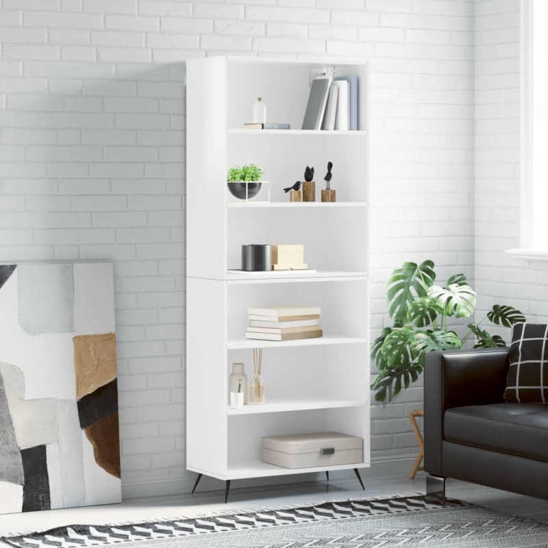 vidaXL Credenza Bianco Lucido 69,5x32,5x180 cm Legno Multistrato vidaXL Credenza Bianco Lucido 69,5x32,5x180 cm Legno Multistrato
