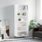 vidaXL Credenza Bianco Lucido 69,5x32,5x180 cm Legno Multistrato vidaXL Credenza Bianco Lucido 69,5x32,5x180 cm Legno Multistrato
