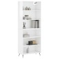 vidaXL Credenza Bianco Lucido 69,5x32,5x180 cm Legno Multistrato vidaXL Credenza Bianco Lucido 69,5x32,5x180 cm Legno Multistrato