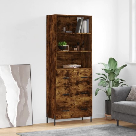 vidaXL Credenza Rovere Fumo  69,5x34x180 cm in Legno Multistrato