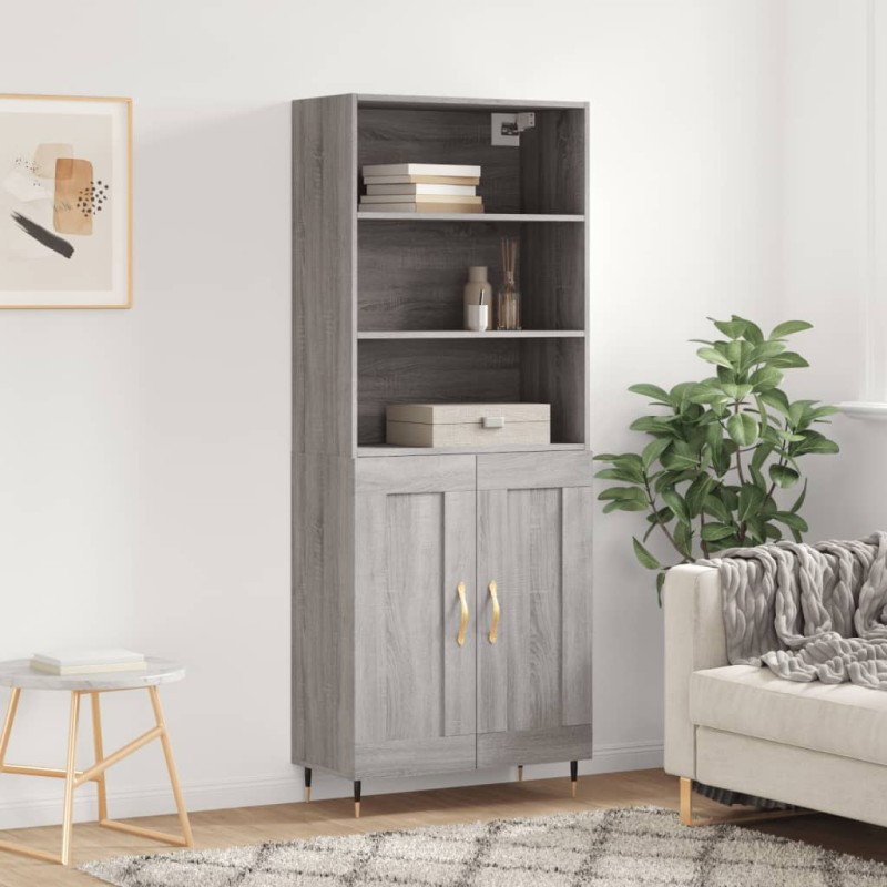 vidaXL Credenza Grigio Sonoma 69,5x34x180 cm in Legno Multistrato vidaXL Credenza Grigio Sonoma 69,5x34x180 cm in Legno Multistrato