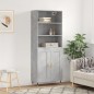 vidaXL Credenza Grigio Cemento 69,5x34x180 cm in Legno Multistrato vidaXL Credenza Grigio Cemento 69,5x34x180 cm in Legno Multistrato