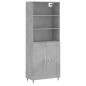 vidaXL Credenza Grigio Cemento 69,5x34x180 cm in Legno Multistrato vidaXL Credenza Grigio Cemento 69,5x34x180 cm in Legno Multistrato