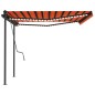 Tenda da Sole Retrattile Manuale LED 4,5x3 m Arancio Marrone Tenda da Sole Retrattile Manuale LED 4,5x3 m Arancio Marrone
