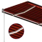 Tenda da Sole Retrattile Manuale LED 4,5x3 m Arancio Marrone Tenda da Sole Retrattile Manuale LED 4,5x3 m Arancio Marrone
