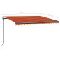 Tenda da Sole Retrattile Manuale LED 4,5x3 m Arancio Marrone Tenda da Sole Retrattile Manuale LED 4,5x3 m Arancio Marrone