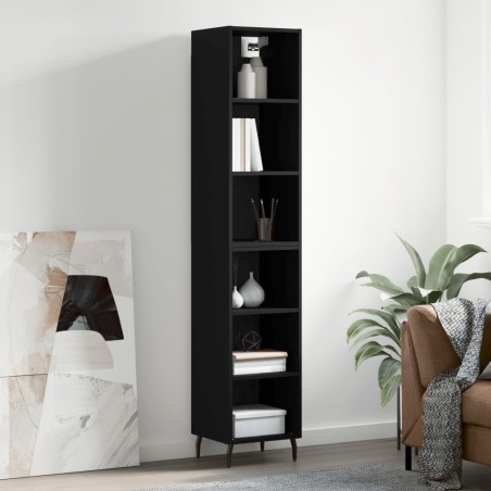 vidaXL Credenza Nera 34,5x32,5x180 cm in Legno Multistrato