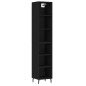 vidaXL Credenza Nera 34,5x32,5x180 cm in Legno Multistrato vidaXL Credenza Nera 34,5x32,5x180 cm in Legno Multistrato