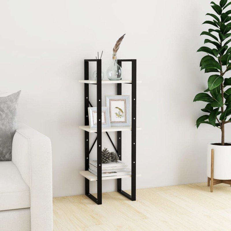 vidaXL Libreria a 3 Ripiani Bianca 40x30x105 cm Legno Massello di Pino vidaXL Libreria a 3 Ripiani Bianca 40x30x105 cm Legno Massello di Pino